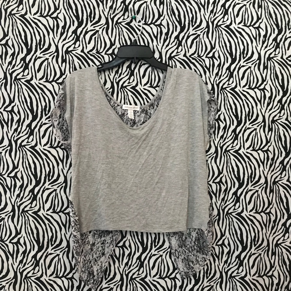 Grey open back tee